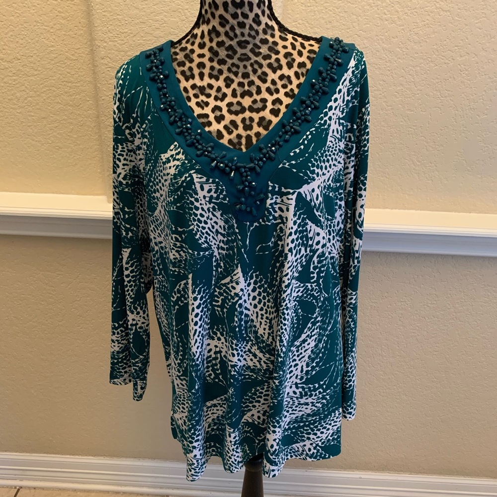 George Woman  - Teal Green dressy blouse